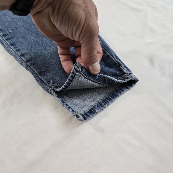 Pistola Women Jeans 28 Tapered Ankle Mid Rise Skinny Slit Hem Distressed Stretch - Picture 11 of 15